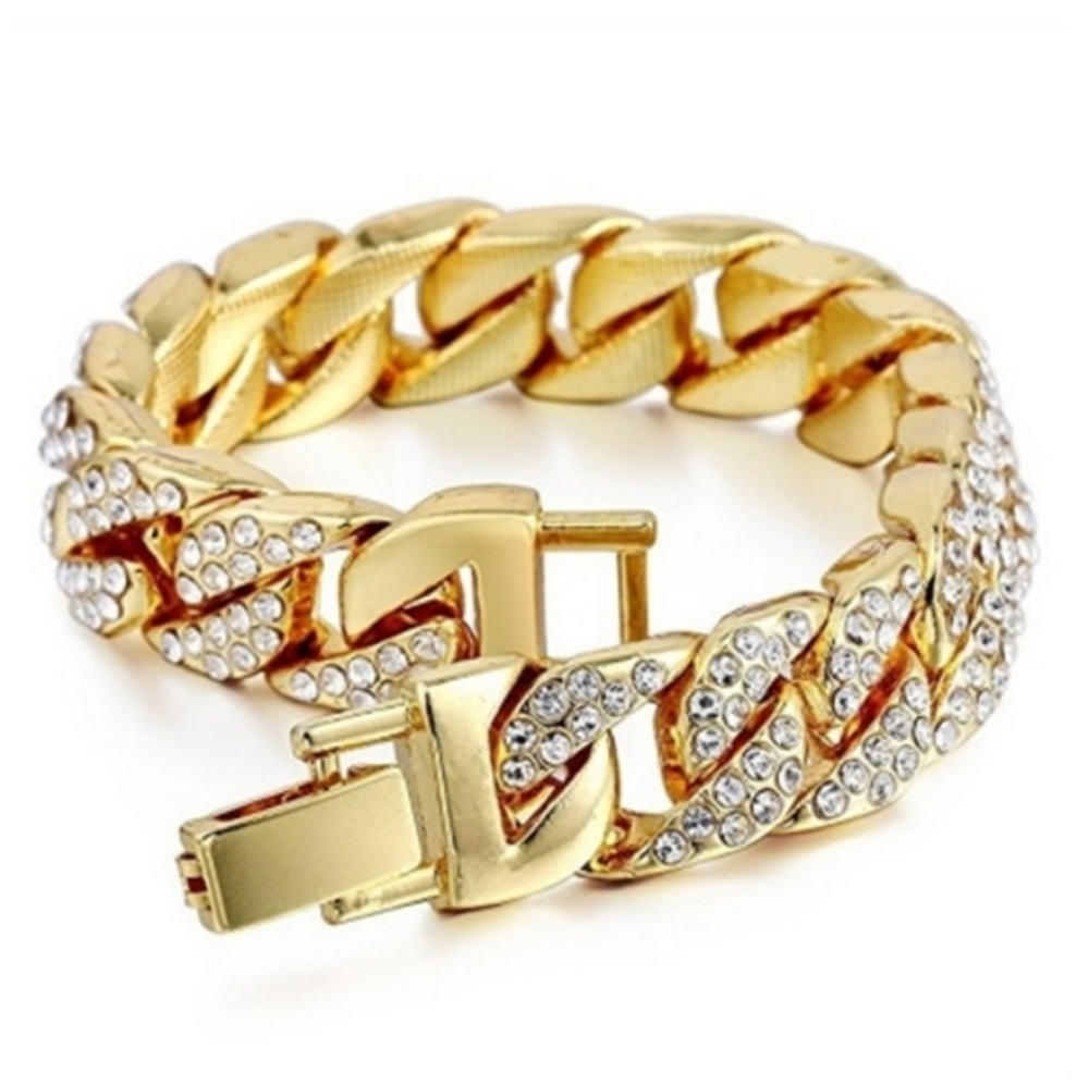 18k gold plated ICED OUT MIAMI cuban link chain